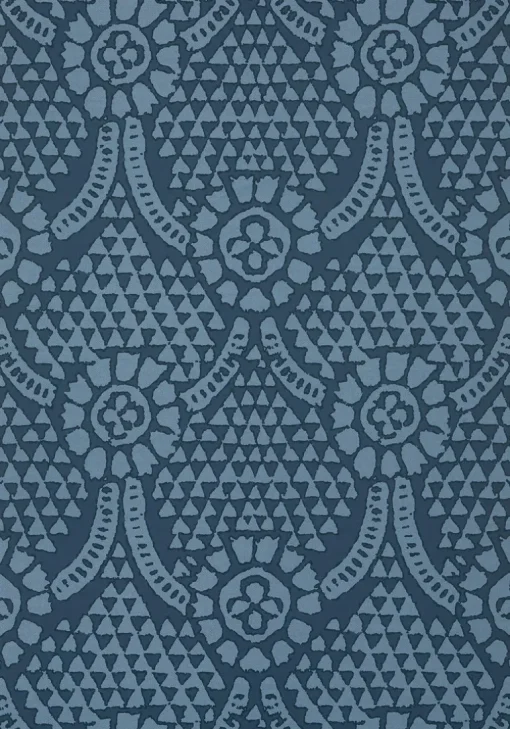 Thibaut Canopy Chamomile Wallpaper - Navy Blue