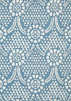 Thibaut Canopy Chamomile Wallpaper - Blue & White