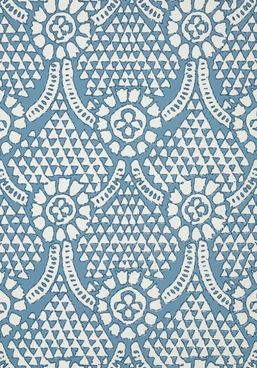 Thibaut Canopy Chamomile Wallpaper - Blue & White
