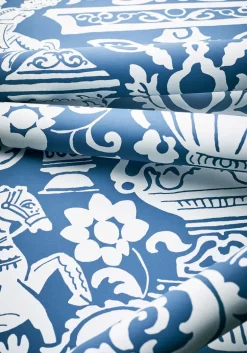 Thibaut Canopy Galway Wallpaper - Navy Blue