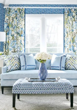 Thibaut Canopy Haven Wallpaper - Navy Blue
