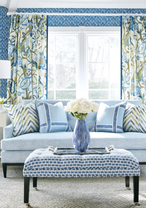 Thibaut Canopy Haven Wallpaper - Navy Blue