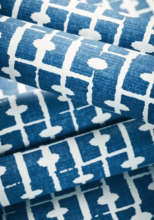 Thibaut Canopy Haven Wallpaper - Navy Blue
