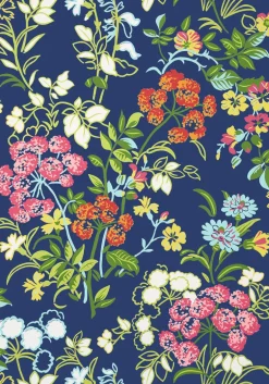 Thibaut Canopy Spring Garden Wallpaper - Navy Blue