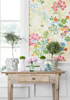 Thibaut Canopy Spring Garden Wallpaper - Cream