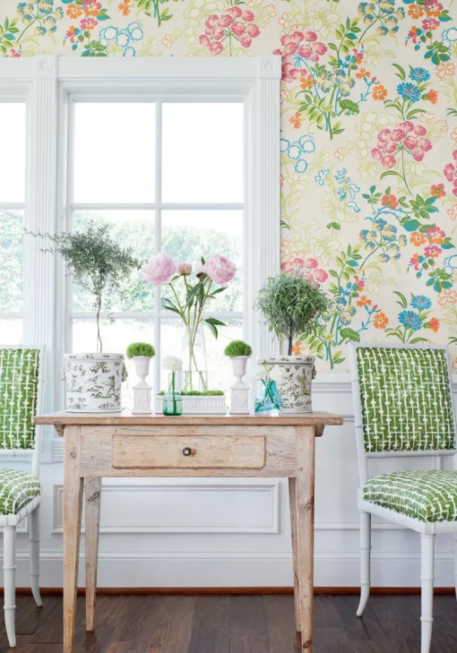 Thibaut Canopy Spring Garden Wallpaper - Cream