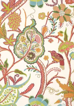 Thibaut Canopy Windsor Wallpaper - Cream & Red