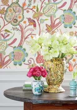 Thibaut Canopy Windsor Wallpaper - Cream & Red