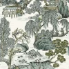 Thibaut Dynasty Asian Scenic Wallpaper - Grey