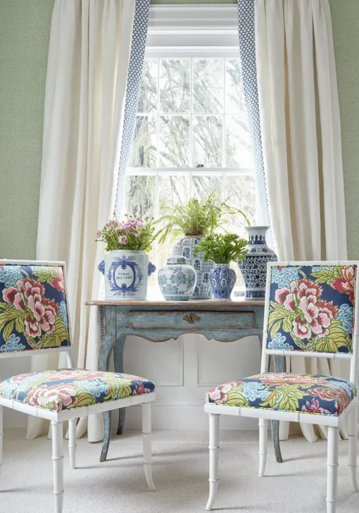 Thibaut Dynasty Lattice Weave Wallpaper - Green