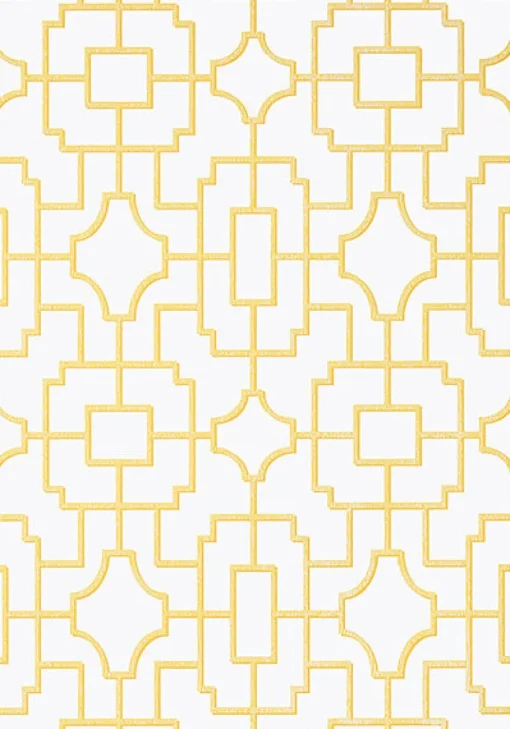 Thibaut Eden Fretwork Wallpaper - Yellow