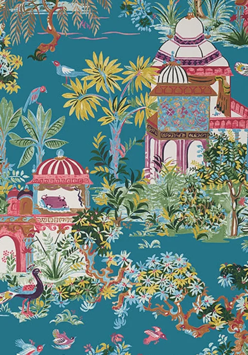 Thibaut Eden Mystic Garden Wallpaper - Teal
