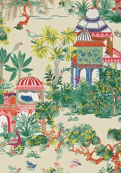 Thibaut Eden Mystic Garden Wallpaper - Cream