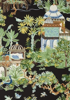 Thibaut Eden Mystic Garden Wallpaper - Black