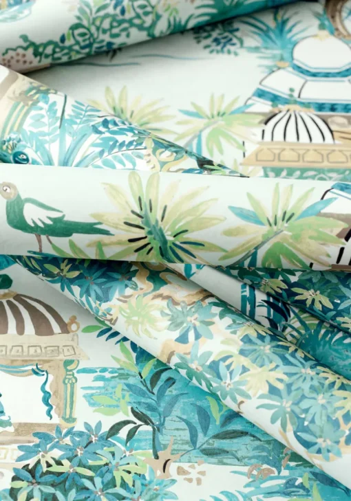 Thibaut Eden Mystic Garden Wallpaper - Spa Blue