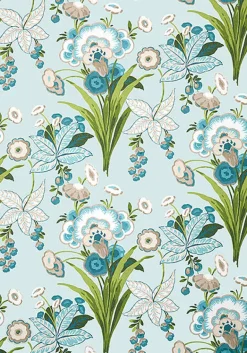 Thibaut Eden Pasadena Wallpaper - Spa Blue