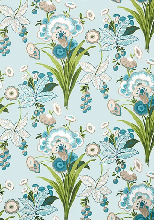 Thibaut Eden Pasadena Wallpaper - Spa Blue