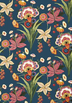 Thibaut Eden Pasadena Wallpaper - Navy Blue