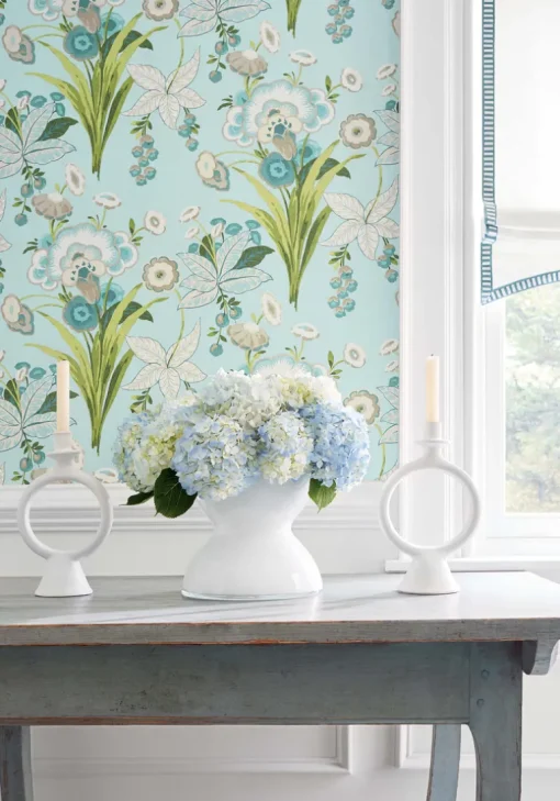 Thibaut Eden Pasadena Wallpaper - Spa Blue