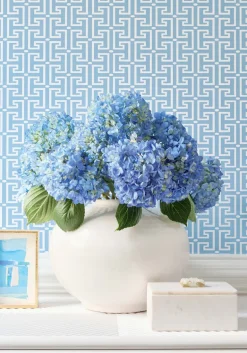 Thibaut Eden T-Square Wallpaper - Light Blue