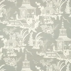 Thibaut Grand Palace Empress Court Wallpaper - Grey