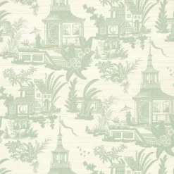 Thibaut Grand Palace Empress Court Wallpaper - Mist