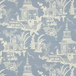 Thibaut Grand Palace Empress Court Wallpaper - Blue