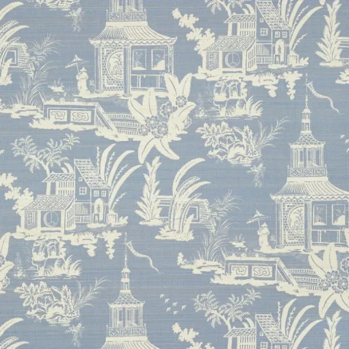 Thibaut Grand Palace Empress Court Wallpaper - Blue