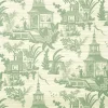 Thibaut Grand Palace Empress Court Wallpaper - Green