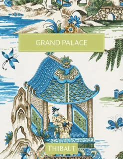 Thibaut Grand Palace Empress Court Wallpaper - Mist