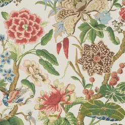 Thibaut Grand Palace Hill Garden Wallpaper - Flax