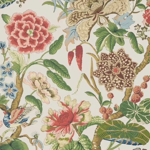 Thibaut Grand Palace Hill Garden Wallpaper - Flax