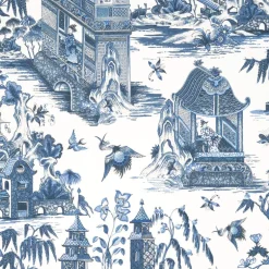 Thibaut Grand Palace Wallpaper - Blue & White