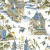 Thibaut Grand Palace Wallpaper - Blue & Green
