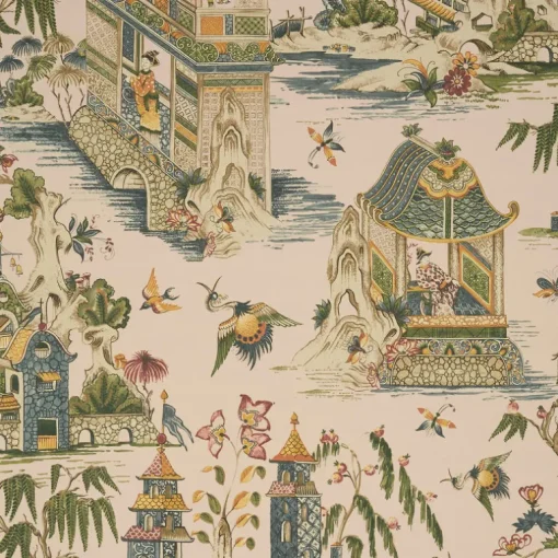Thibaut Grand Palace Wallpaper - Blush