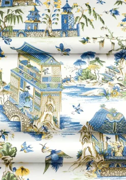 Thibaut Grand Palace Wallpaper - Blue & Green