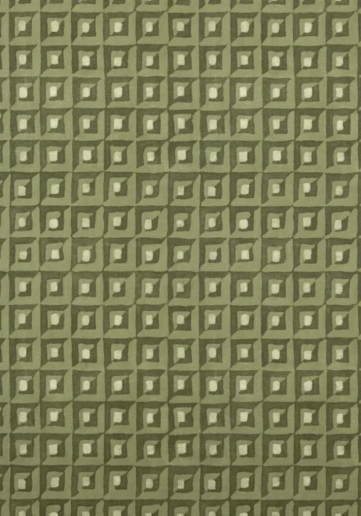Thibaut Modern Resource 3 Square Dance Wallpaper - Olive Green