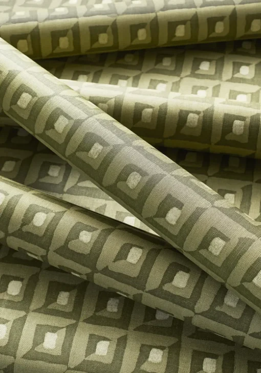 Thibaut Modern Resource 3 Square Dance Wallpaper - Olive Green