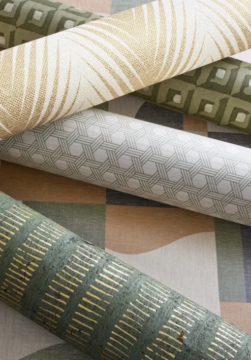 Thibaut Modern Resource 3 Square Dance Wallpaper - Olive Green