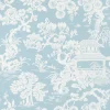 Thibaut Pavilion Japanese Garden Wallpaper - Spa Blue