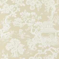 Thibaut Pavilion Japanese Garden Wallpaper - Beige