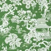 Thibaut Pavilion Japanese Garden Wallpaper - Emerald