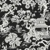 Thibaut Pavilion Japanese Garden Wallpaper - Black