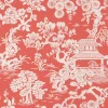 Thibaut Pavilion Japanese Garden Wallpaper - Coral