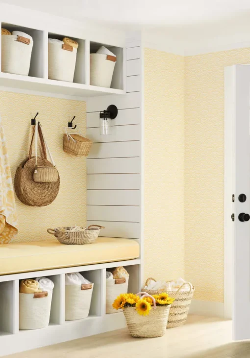 Thibaut Pavilion Maris Wallpaper - Yellow