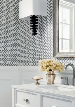 Thibaut Pavilion Pisces Wallpaper - Black & White
