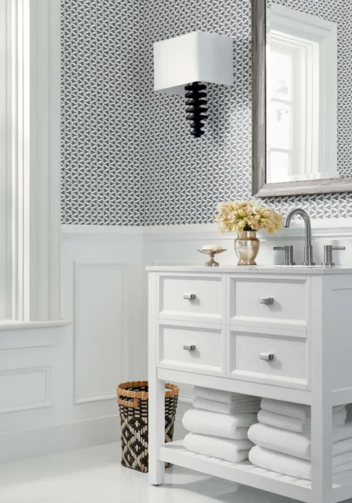 Thibaut Pavilion Pisces Wallpaper - Black & White