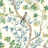 Thibaut Sojourn Claire Wallpaper - Yellow & Navy
