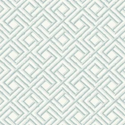 Thibaut Sojourn French Lattice Wallpaper - Spa Blue