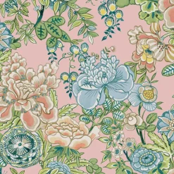 Thibaut Sojourn Peony Garden Wallpaper - Blush